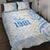 Palau 1981 Tribal Tattoo Quilt Bed Set with Belau Plumeria Flowers