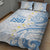 Palau 1981 Tribal Tattoo Quilt Bed Set with Belau Plumeria Flowers