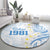 Palau 1981 Tribal Tattoo Round Carpet with Belau Plumeria Flowers