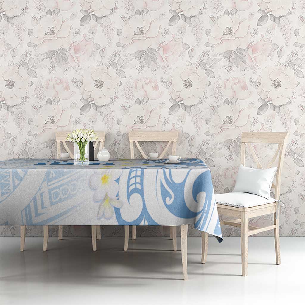 Palau 1981 Tribal Tattoo Tablecloth with Belau Plumeria Flowers