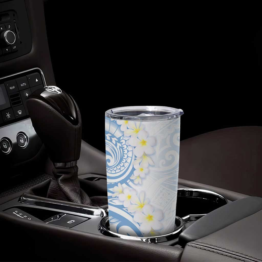 Palau 1981 Tribal Tattoo Tumbler Cup with Belau Plumeria Flowers