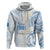 Palau 1981 Tribal Tattoo Zip Hoodie with Belau Plumeria Flowers