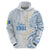 Palau 1981 Tribal Tattoo Zip Hoodie with Belau Plumeria Flowers