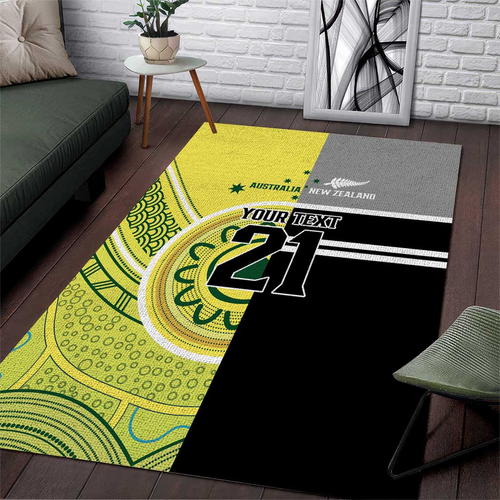 Custom Cricket AUNZ Spirit Area Rug Aussie New Zealand Retro Edition - Polynesian Pride