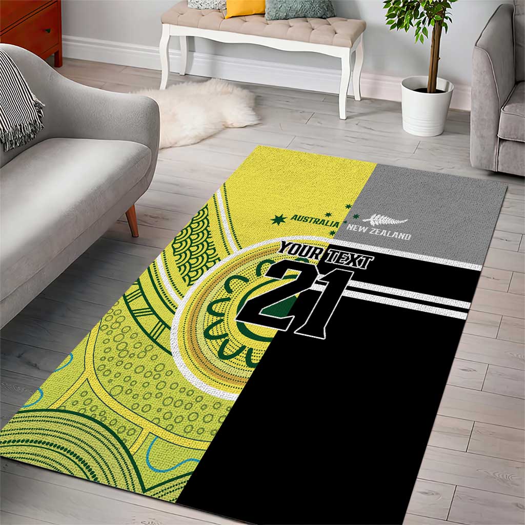 Custom Cricket AUNZ Spirit Area Rug Aussie New Zealand Retro Edition - Polynesian Pride