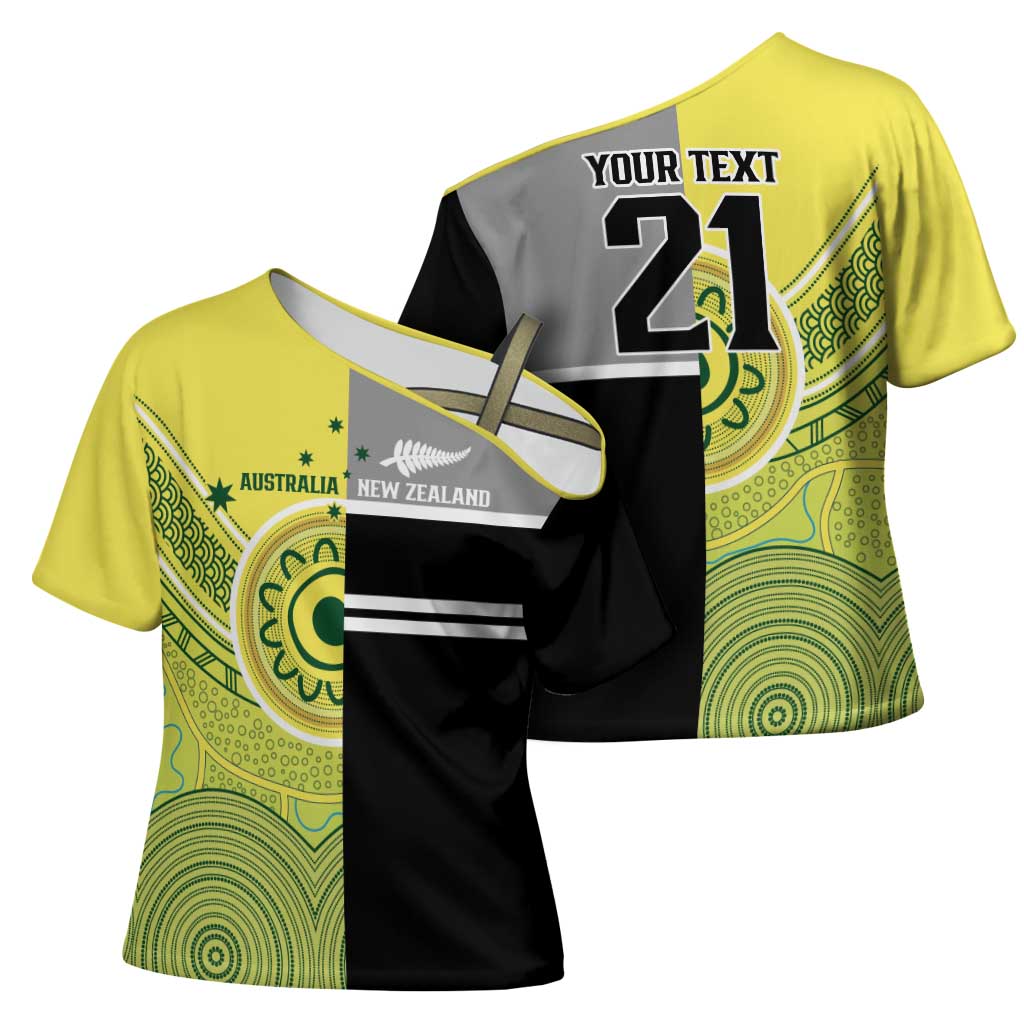Custom Cricket AUNZ Spirit Cross Shoulder Shirt Aussie New Zealand Retro Edition - Polynesian Pride