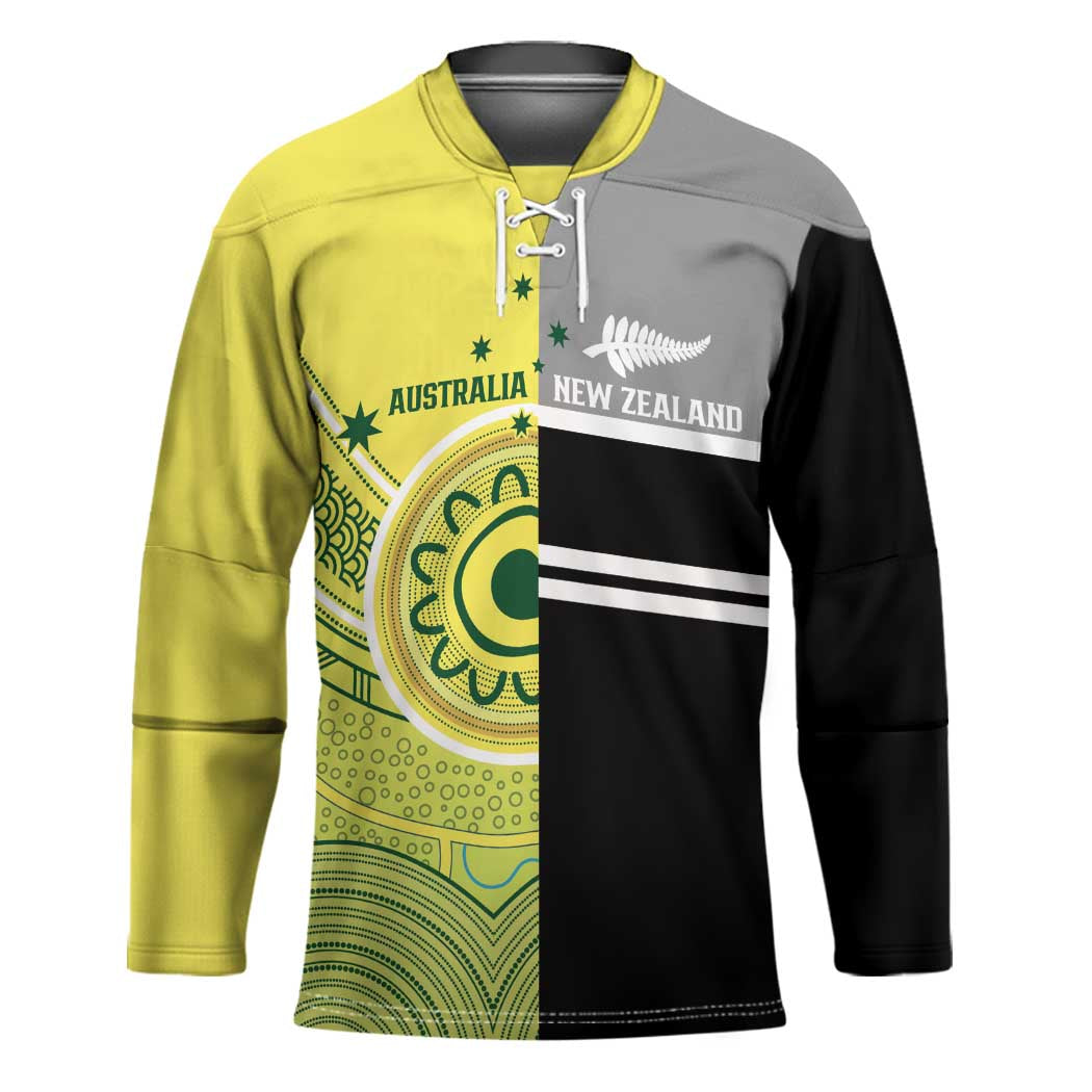 Custom Cricket AUNZ Spirit Hockey Jersey Aussie New Zealand Retro Edition LT9 Unisex Black - Polynesian Pride