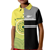 Custom Cricket AUNZ Spirit Kid Polo Shirt Aussie New Zealand Retro Edition LT9 Kid Black - Polynesian Pride