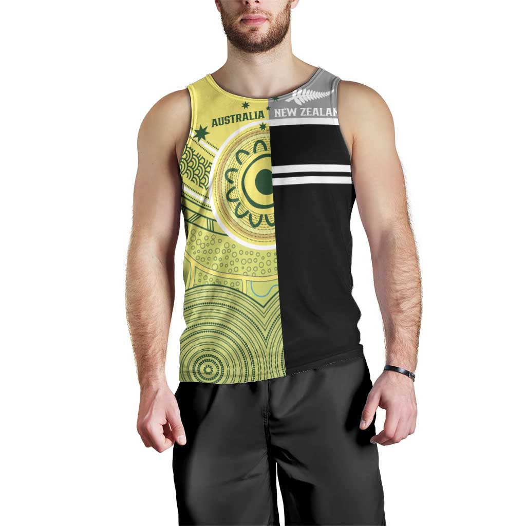 Custom Cricket AUNZ Spirit Men Tank Top Aussie New Zealand Retro Edition - Polynesian Pride