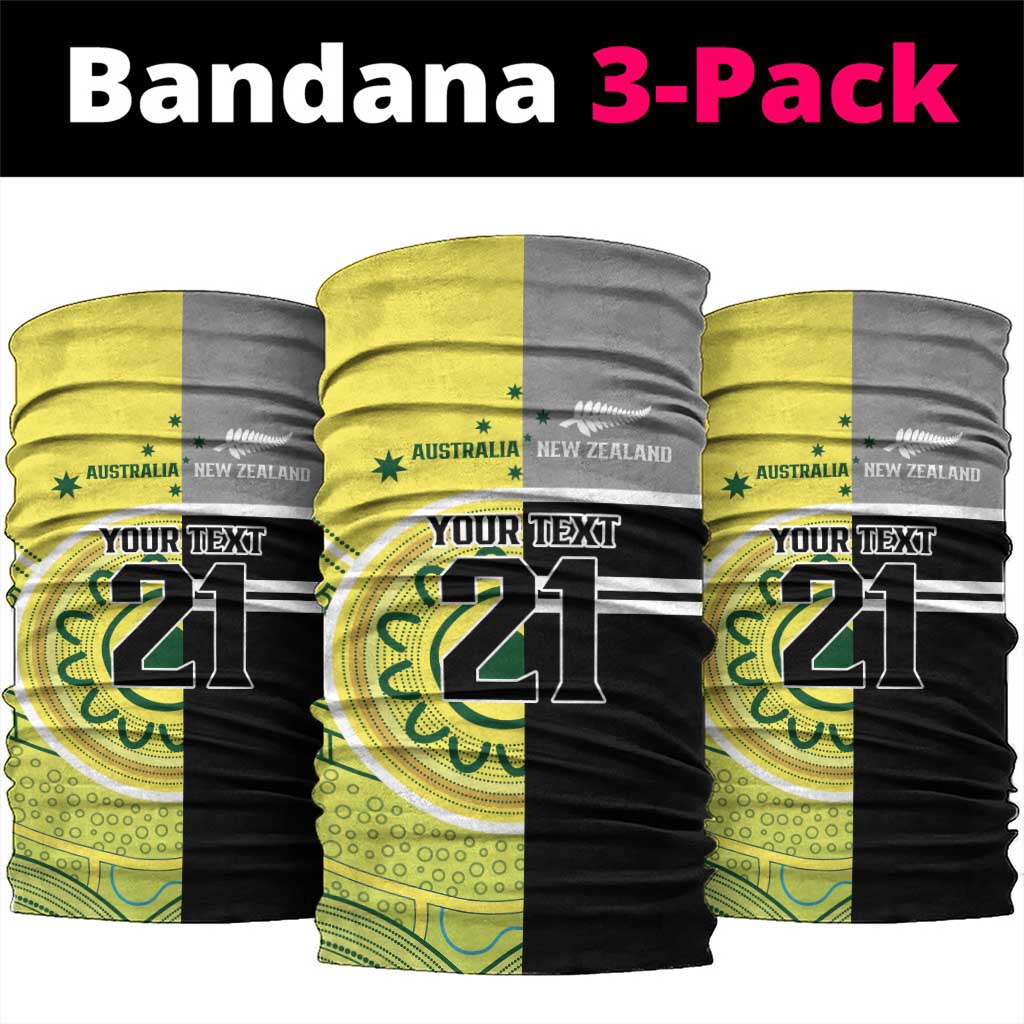 Custom Cricket AUNZ Spirit Neck Gaiter Aussie New Zealand Retro Edition LT9 package One Size: 25*50cm Black - Polynesian Pride
