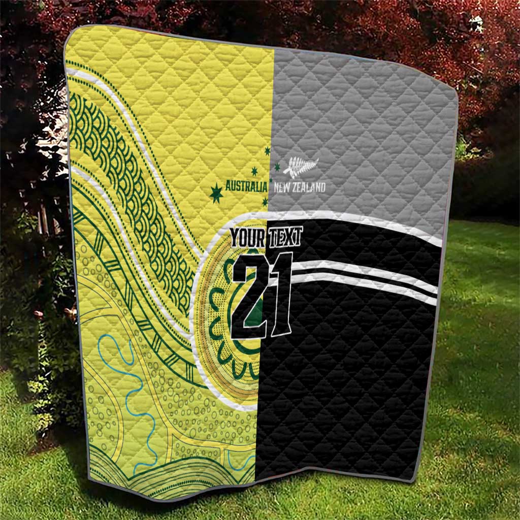 Custom Cricket AUNZ Spirit Quilt Aussie New Zealand Retro Edition - Polynesian Pride