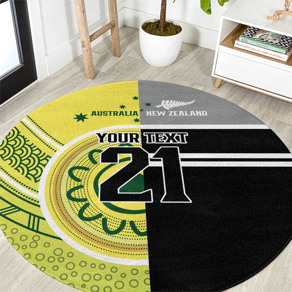 Custom Cricket AUNZ Spirit Round Carpet Aussie New Zealand Retro Edition LT9 Black - Polynesian Pride