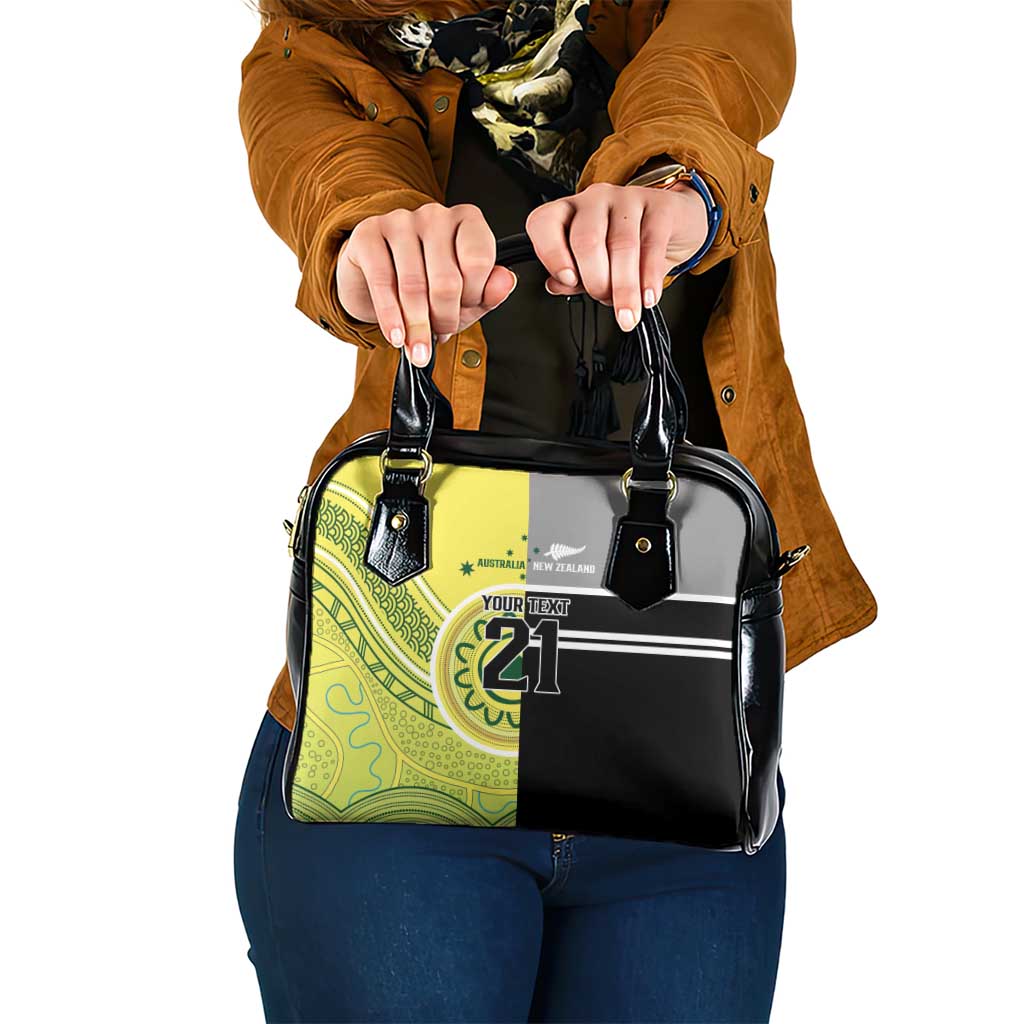 Custom Cricket AUNZ Spirit Shoulder Handbag Aussie New Zealand Retro Edition LT9 One Size Black - Polynesian Pride
