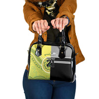 Custom Cricket AUNZ Spirit Shoulder Handbag Aussie New Zealand Retro Edition LT9 One Size Black - Polynesian Pride