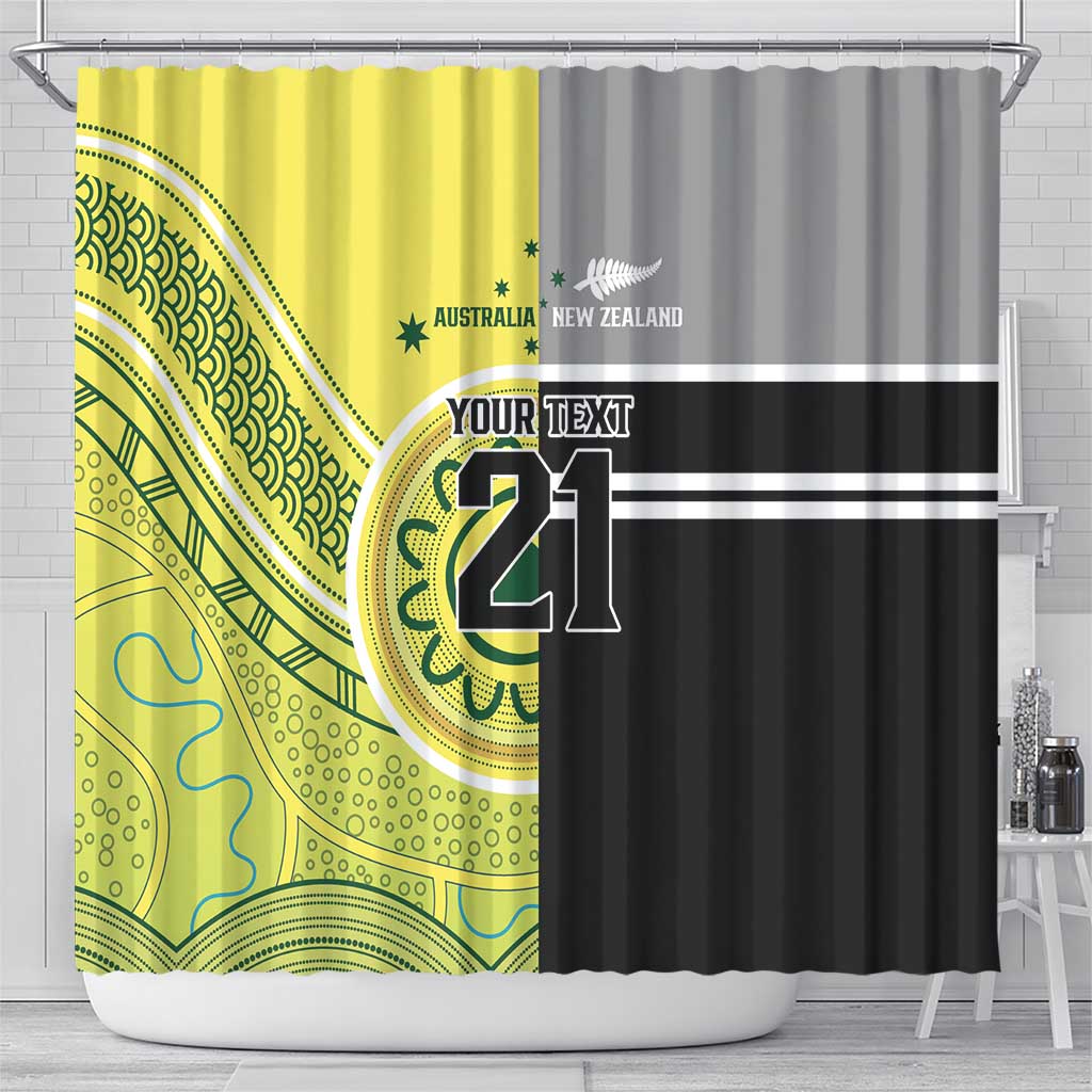 Custom Cricket AUNZ Spirit Shower Curtain Aussie New Zealand Retro Edition LT9 - Polynesian Pride