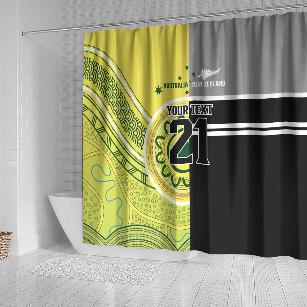 Custom Cricket AUNZ Spirit Shower Curtain Aussie New Zealand Retro Edition LT9 - Polynesian Pride