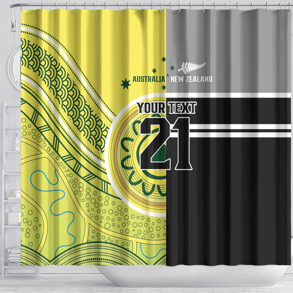 Custom Cricket AUNZ Spirit Shower Curtain Aussie New Zealand Retro Edition LT9 - Polynesian Pride