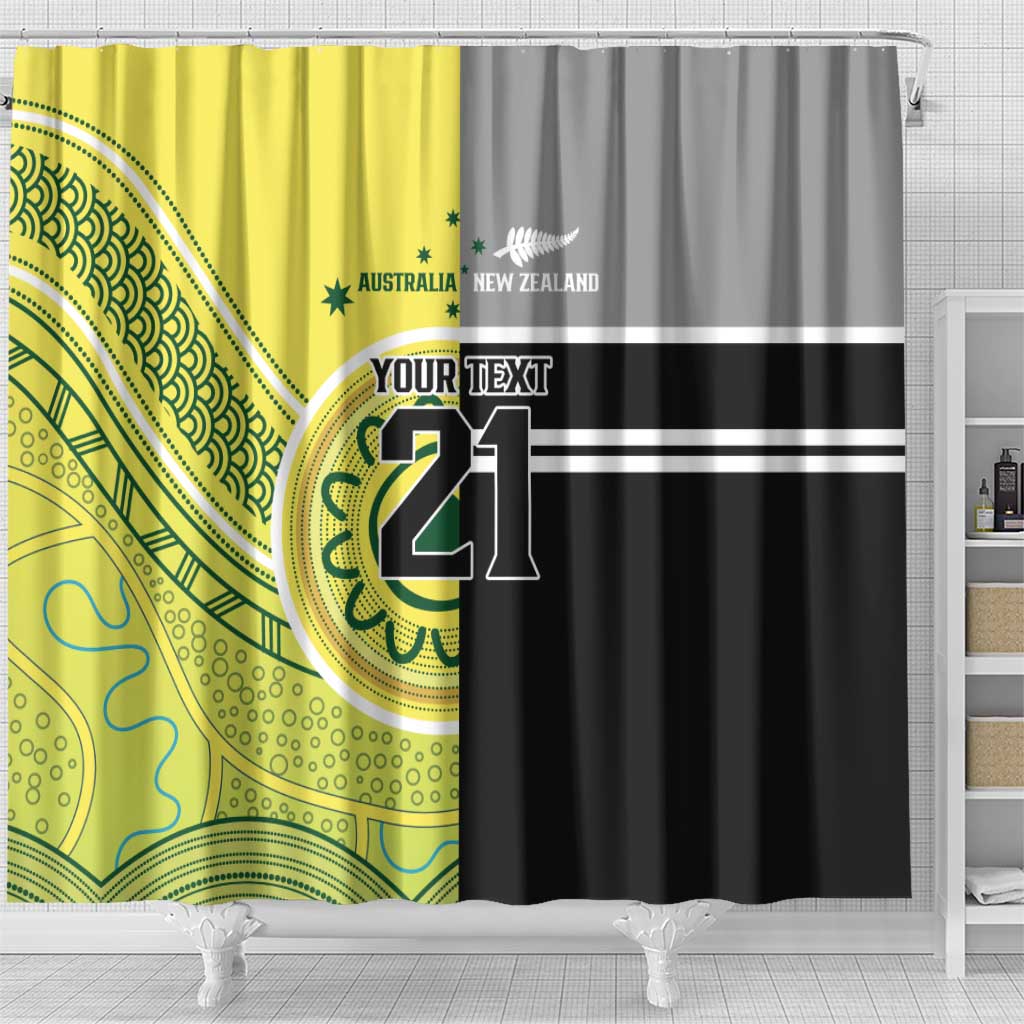 Custom Cricket AUNZ Spirit Shower Curtain Aussie New Zealand Retro Edition LT9 - Polynesian Pride