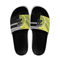Custom Cricket AUNZ Spirit Slide Sandals Aussie New Zealand Retro Edition LT9 Black - Polynesian Pride
