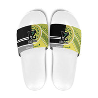 Custom Cricket AUNZ Spirit Slide Sandals Aussie New Zealand Retro Edition LT9 Black - Polynesian Pride