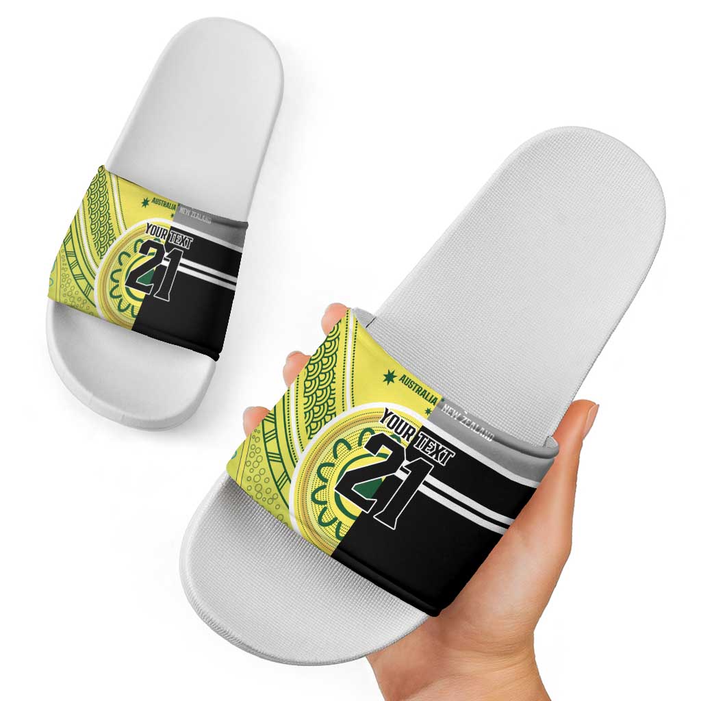 Custom Cricket AUNZ Spirit Slide Sandals Aussie New Zealand Retro Edition LT9 - Polynesian Pride