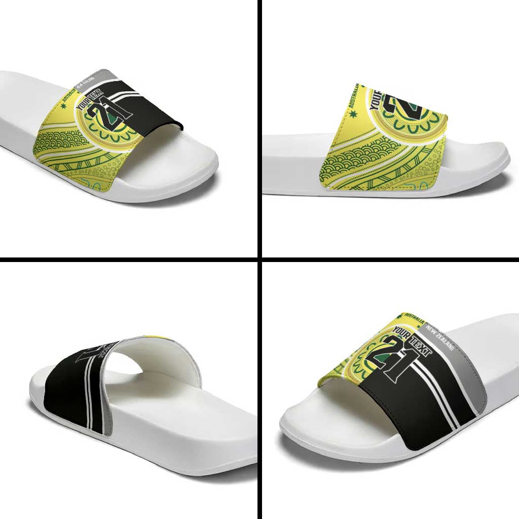Custom Cricket AUNZ Spirit Slide Sandals Aussie New Zealand Retro Edition LT9 - Polynesian Pride