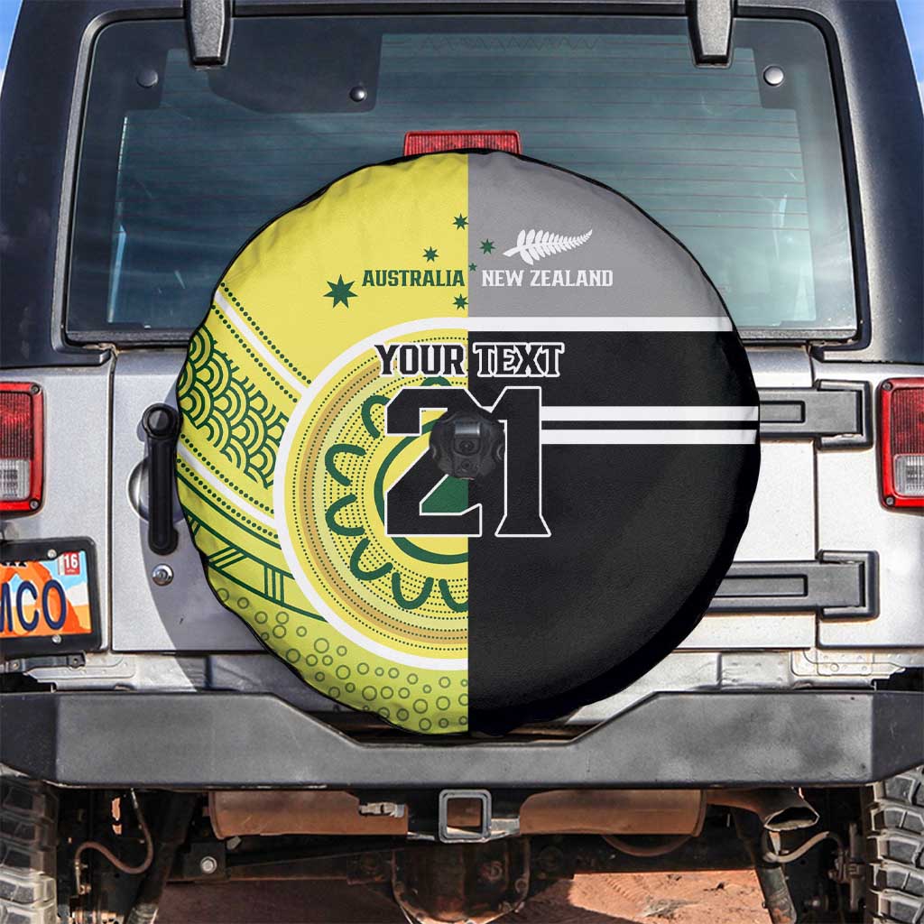 Custom Cricket AUNZ Spirit Spare Tire Cover Aussie New Zealand Retro Edition LT9 Black - Polynesian Pride