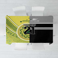Custom Cricket AUNZ Spirit Tablecloth Aussie New Zealand Retro Edition LT9 Black - Polynesian Pride