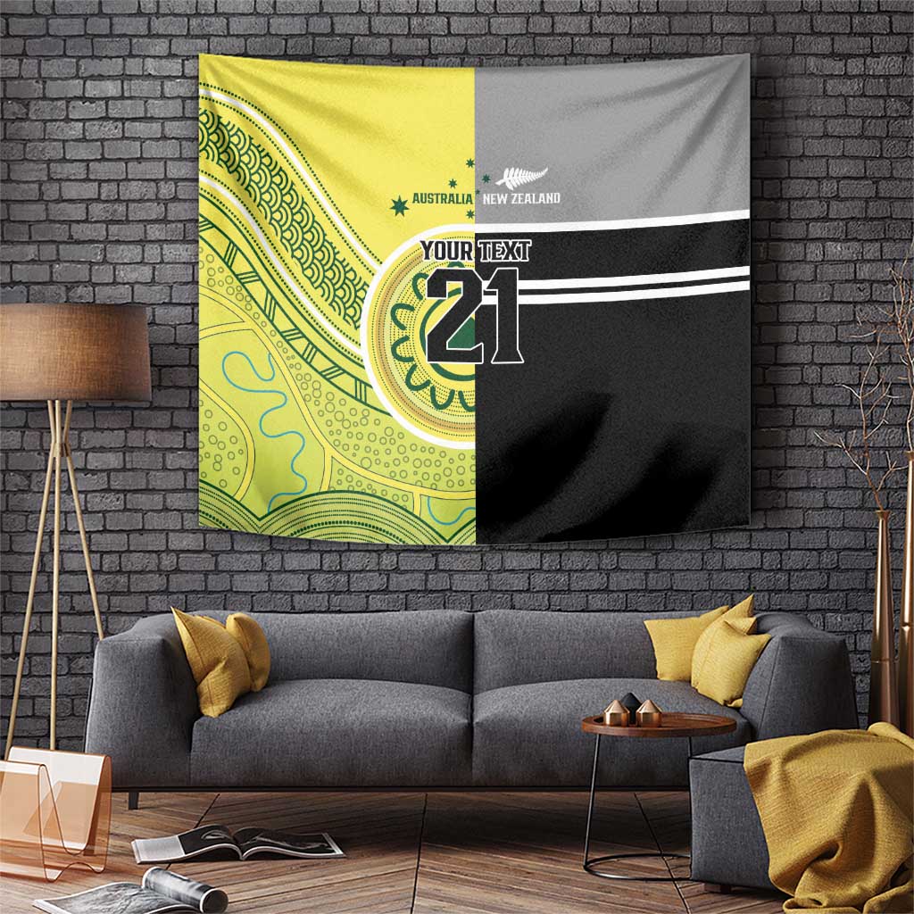 Custom Cricket AUNZ Spirit Tapestry Aussie New Zealand Retro Edition LT9 Black - Polynesian Pride