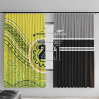 Custom Cricket AUNZ Spirit Window Curtain Aussie New Zealand Retro Edition LT9 With Hooks Black - Polynesian Pride