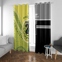 Custom Cricket AUNZ Spirit Window Curtain Aussie New Zealand Retro Edition LT9 With Grommets Black - Polynesian Pride