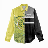 Custom Cricket AUNZ Spirit Women Casual Shirt Aussie New Zealand Retro Edition LT9 - Polynesian Pride
