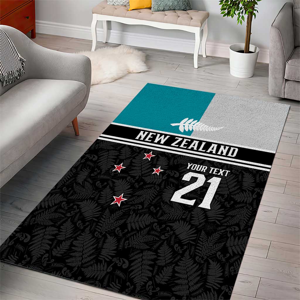 Custom NZ Cricket Pride Area Rug Silver Fern Fan Supporter Apparel - Polynesian Pride