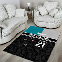 Custom NZ Cricket Pride Area Rug Silver Fern Fan Supporter Apparel - Polynesian Pride