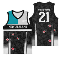 Custom NZ Cricket Pride Basketball Jersey Silver Fern Fan Supporter Apparel - Polynesian Pride