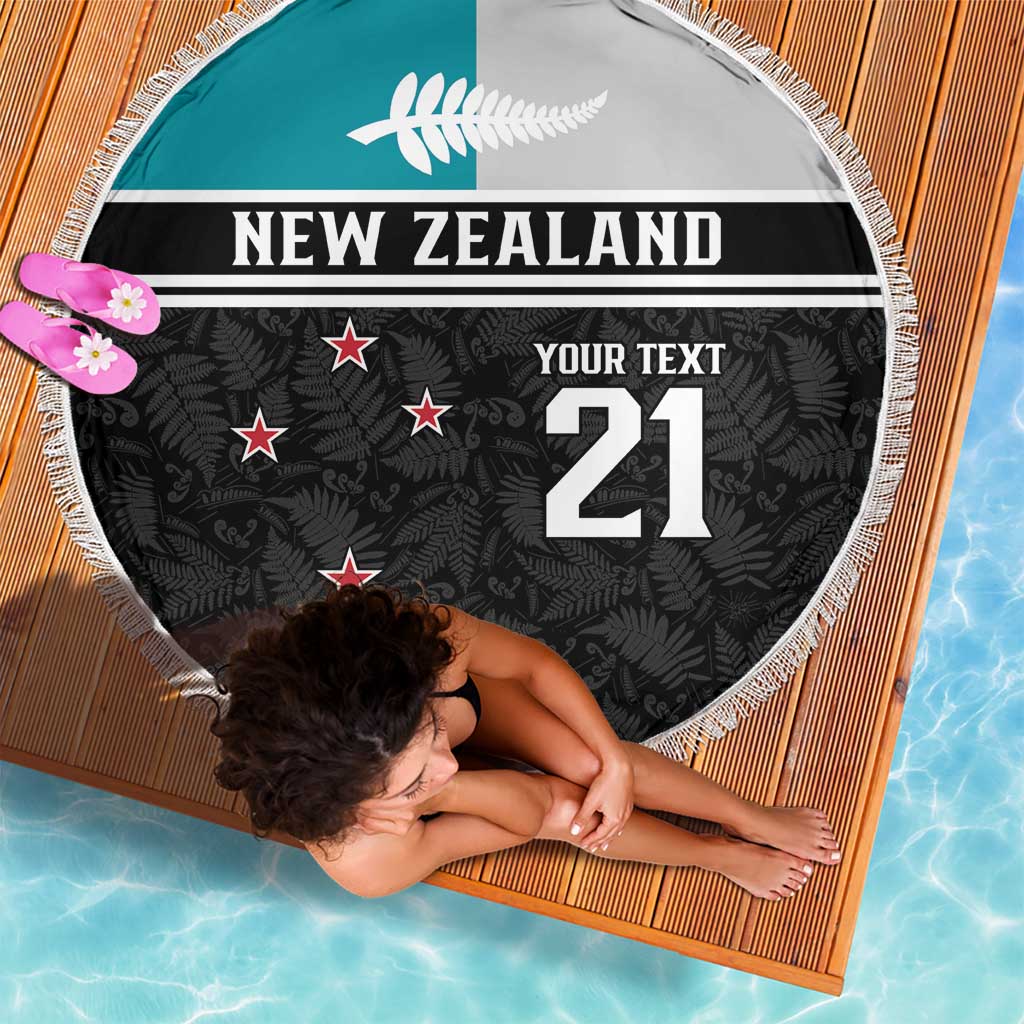Custom NZ Cricket Pride Beach Blanket Silver Fern Fan Supporter Apparel LT9 - Polynesian Pride