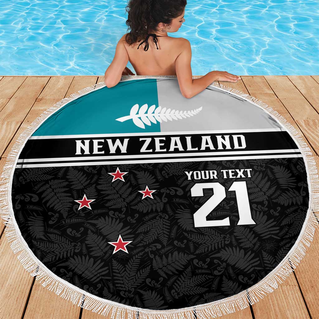 Custom NZ Cricket Pride Beach Blanket Silver Fern Fan Supporter Apparel LT9 - Polynesian Pride