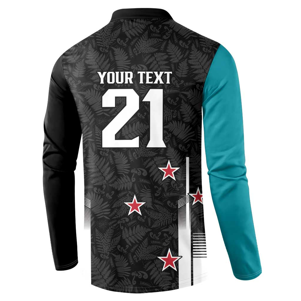 Custom NZ Cricket Pride Button Sweatshirt Silver Fern Fan Supporter Apparel - Polynesian Pride