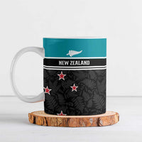 Custom NZ Cricket Pride Ceramic Mug Silver Fern Fan Supporter Apparel - Polynesian Pride