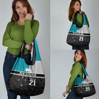 Custom NZ Cricket Pride Grocery Bag Silver Fern Fan Supporter Apparel - Polynesian Pride