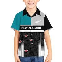 Custom NZ Cricket Pride Kid Hawaiian Shirt Silver Fern Fan Supporter Apparel - Polynesian Pride