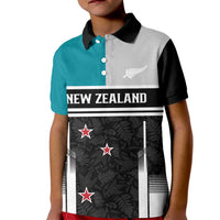 Custom NZ Cricket Pride Kid Polo Shirt Silver Fern Fan Supporter Apparel LT9 Kid Black - Polynesian Pride
