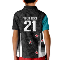 Custom NZ Cricket Pride Kid Polo Shirt Silver Fern Fan Supporter Apparel LT9 - Polynesian Pride