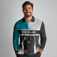 Custom NZ Cricket Pride Long Sleeve Polo Shirt Silver Fern Fan Supporter Apparel LT9 - Polynesian Pride