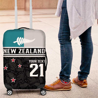 Custom NZ Cricket Pride Luggage Cover Silver Fern Fan Supporter Apparel LT9 Black - Polynesian Pride