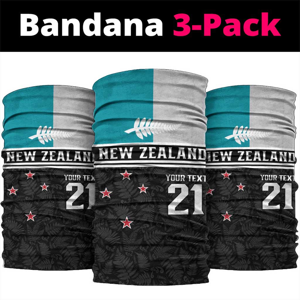 Custom NZ Cricket Pride Neck Gaiter Silver Fern Fan Supporter Apparel LT9 package One Size: 25*50cm Black - Polynesian Pride