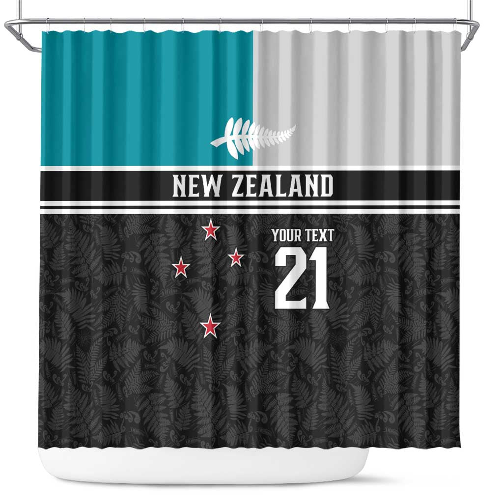 Custom NZ Cricket Pride Shower Curtain Silver Fern Fan Supporter Apparel LT9 Black - Polynesian Pride