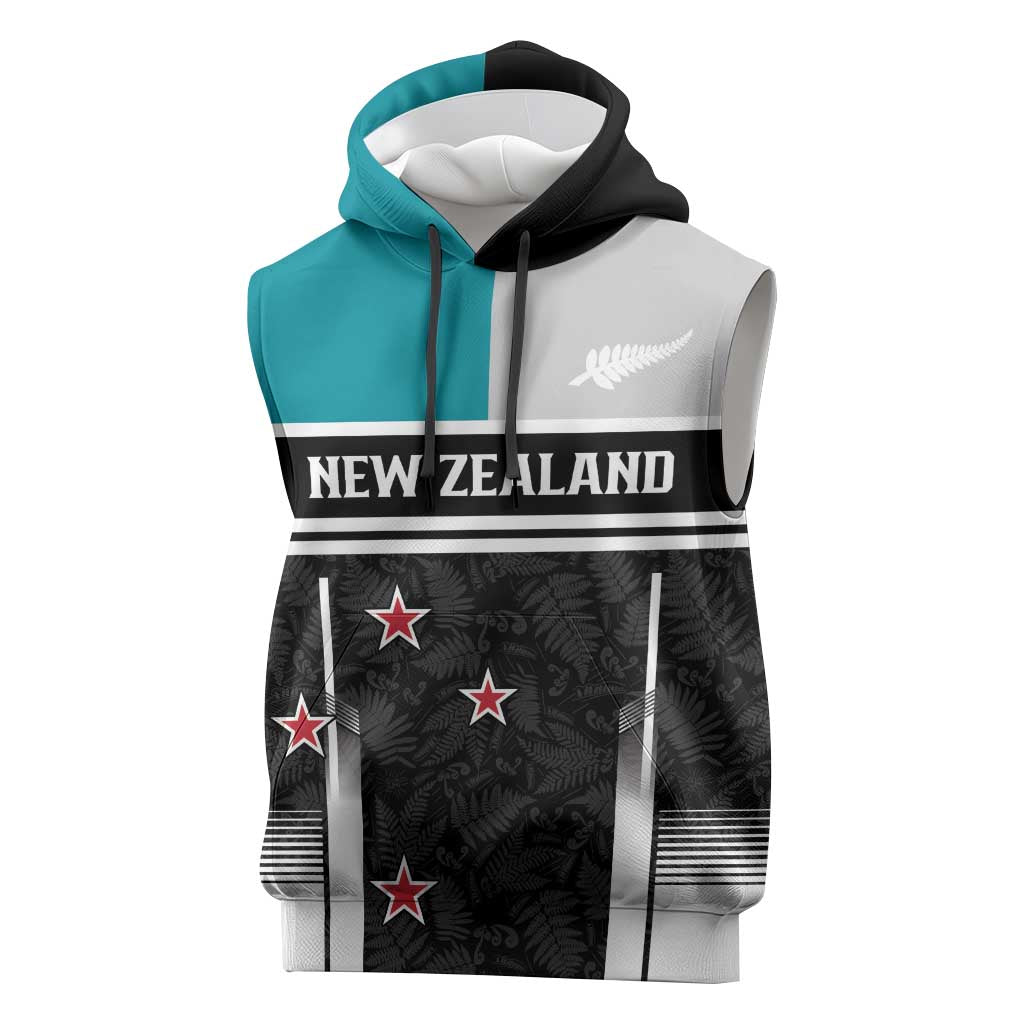Custom NZ Cricket Pride Sleeveless Hoodie Silver Fern Fan Supporter Apparel - Polynesian Pride