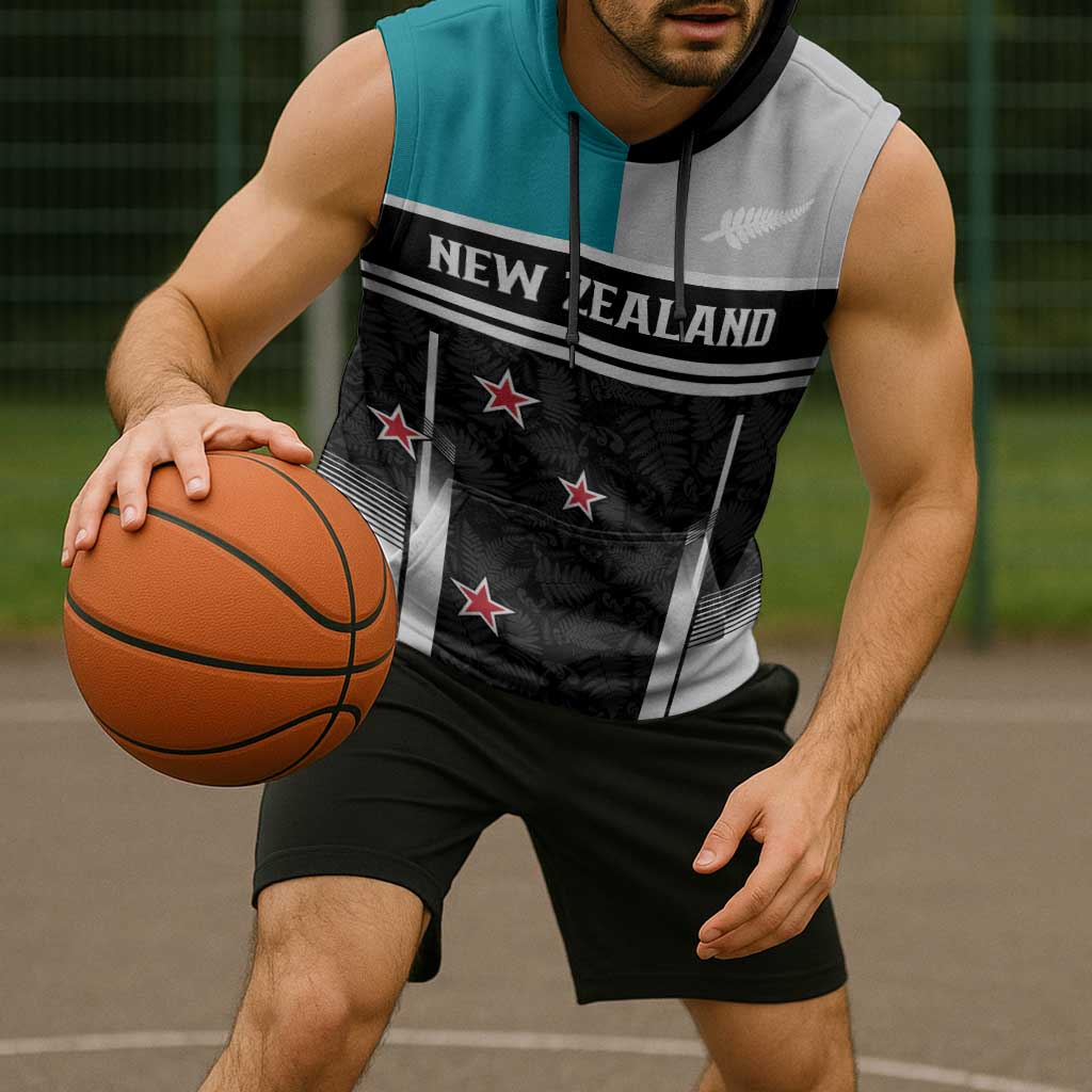 Custom NZ Cricket Pride Sleeveless Hoodie Silver Fern Fan Supporter Apparel - Polynesian Pride