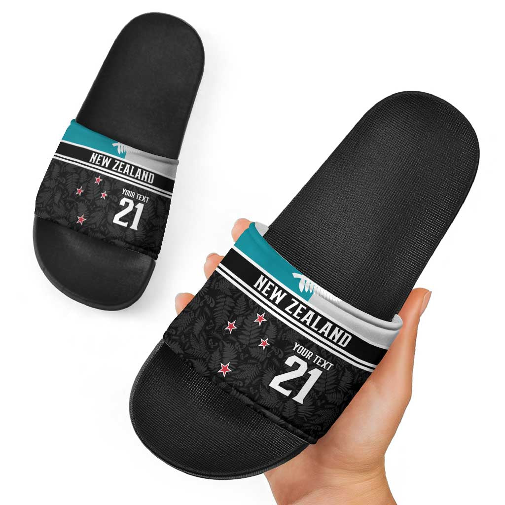 Custom NZ Cricket Pride Slide Sandals Silver Fern Fan Supporter Apparel LT9 - Polynesian Pride